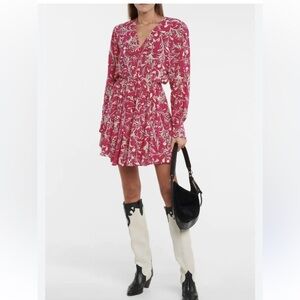 ISABEL MARANT ETOILE Capucine Mini Dress in Pink- FR 36 (US 4)